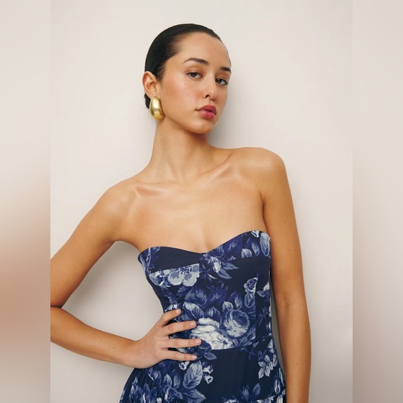 Reformation Blue Floral Leilani Dress - Picture 6 of 8